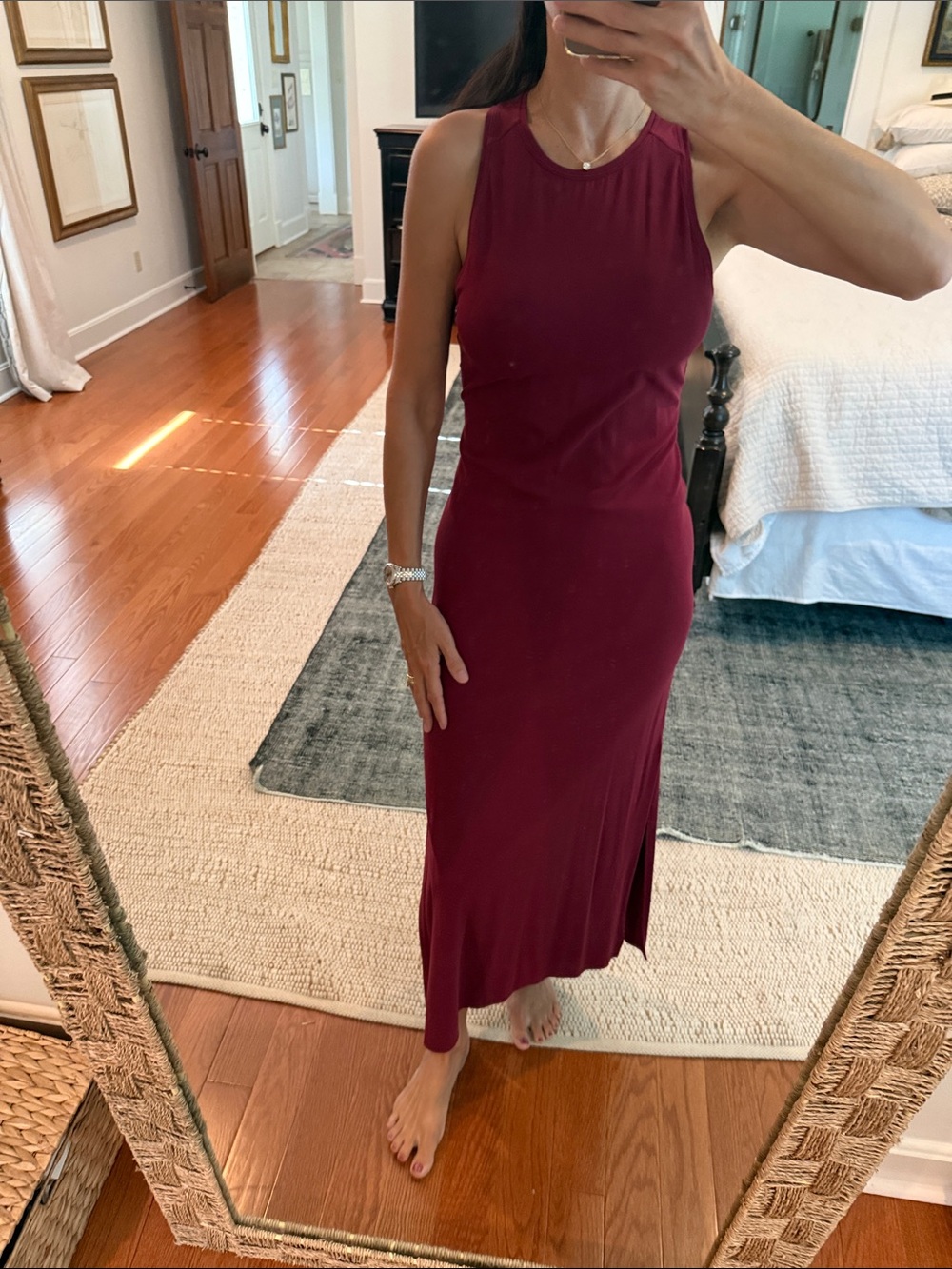 Lululemon Get Going Dress Sleeveless Maxi Dress Racerback in Burgundy size 6